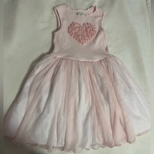 Pippa & Juliet Pink Sleeveless Dress with Heart Detail 4T